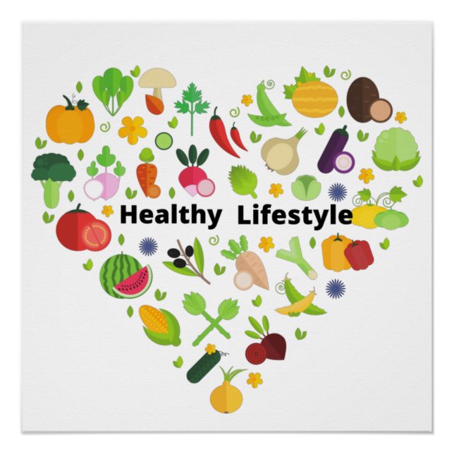 Pôster escolhas saudáveis de estilo de vida exercício (Frente)