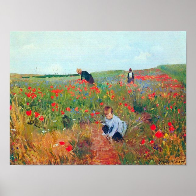 Poster Escolhendo Flores num Campo, Mary Cassatt (Frente)