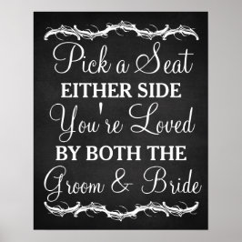 Poster Escolher um assento em ambos os lados do aviso de