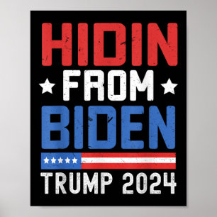 Poster Escondido De Biden Kids Men Trump 2024 Engraçado A