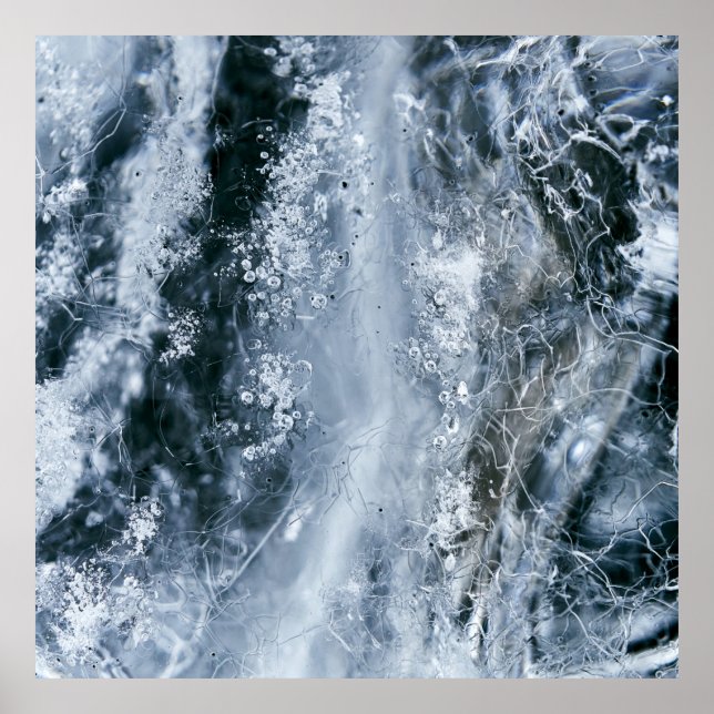 Poster Escórias de água sobre fundo branco (Frente)