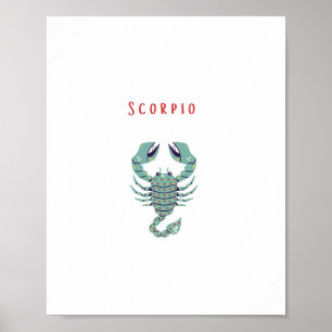 Poster Escorpião Rosa, zodíaco, signo do zodíaco