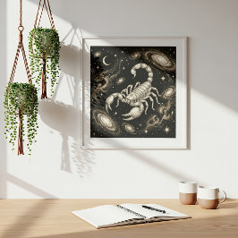 Poster Escorpião Zodíaco Celestial Astrologia
