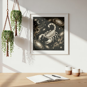 Poster Escorpião Zodíaco Celestial Astrologia