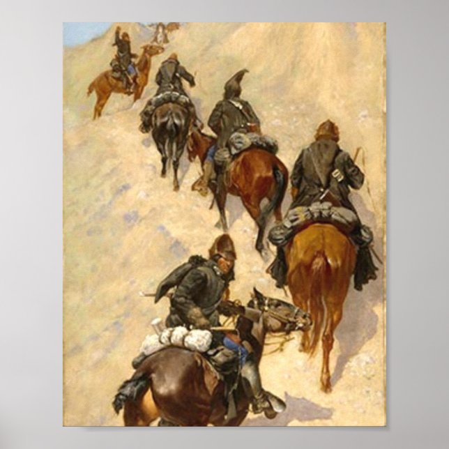 Poster Escoteiros Subindo Uma Montanha Frederic Remington (Frente)