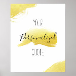 Poster Escova dourada pincelada derrame Cota personalizad