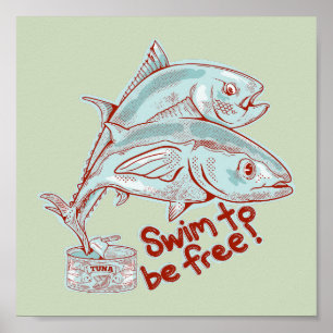 Poster Escova engraçada de atum