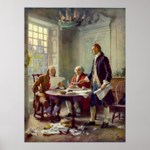 Poster Escrevendo a Declaração de Independência 1776