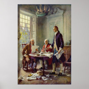 Poster Escrevendo a declaração de independência por