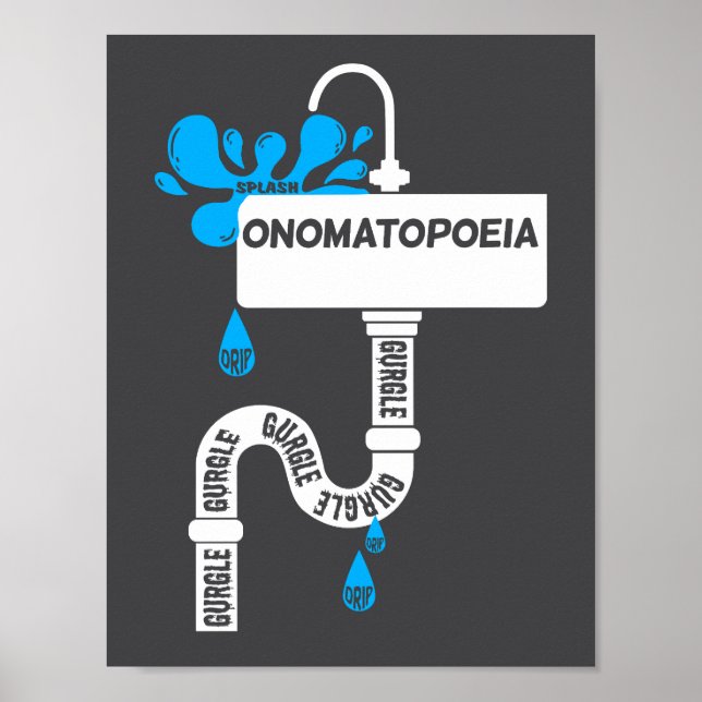 Poster Escrevendo criativo ou poesia da nomatopoeia (Frente)