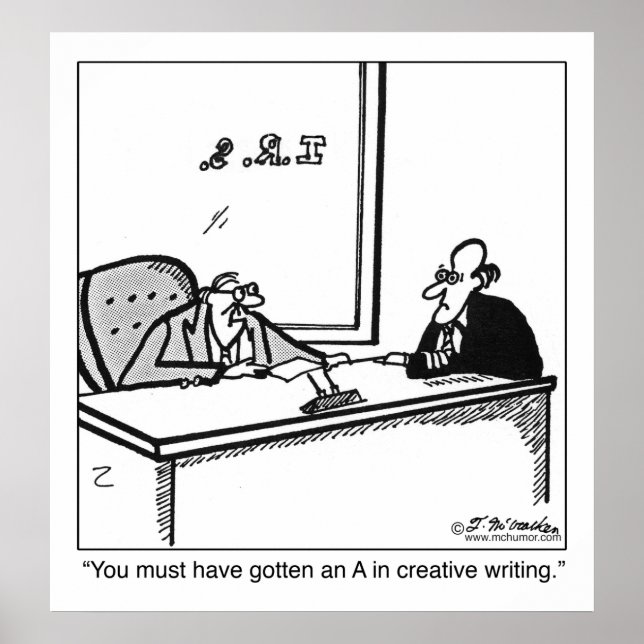 Poster Escrevendo criativo sobre devolução de impostos (Frente)