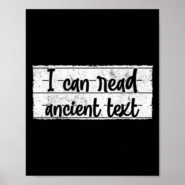 Poster Escrita Manuscrita Engraçada Posso Ler Texto Antig (Frente)