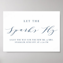 Poster Escrita Minimalista Azul Deixar as Faíscas voarem