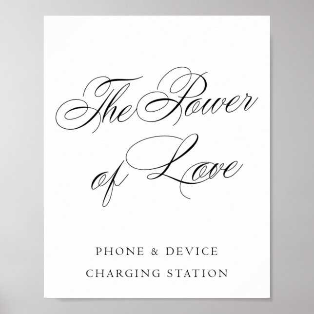 Poster Escrita Negra de Power of Love Charge Station (Frente)