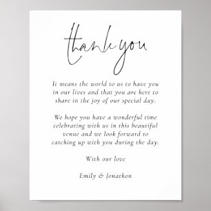 Poster Escrito Elegante Obrigado Mensagem a Convidados de