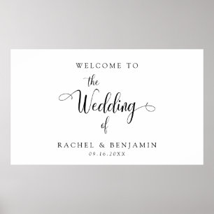 Poster Escrito preto de Rico de Casamento Mínimo Elegante