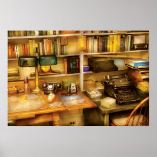 Poster Escritor - A mesa de um escritor