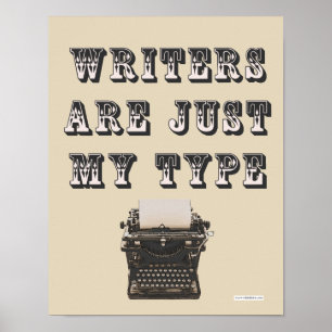 Poster Escritores Engraçados São Meu Tipo Slogan