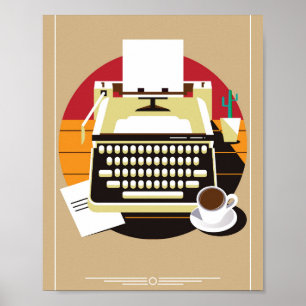 Poster Escritório de Máquina de Escritura de Vintage Br