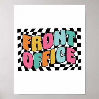 Poster Escritório Retro Xadrez Equipe Administrativa Prim