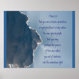 Poster Escritura 1 Peter 2:9 Você é uma geração escolhida