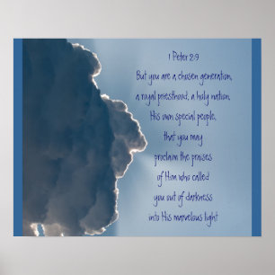 Poster Escritura 1 Peter 2:9 Você é uma geração escolhida