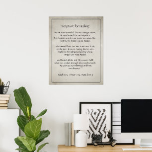 Poster Escritura Bíblica para a cura da saúde doença