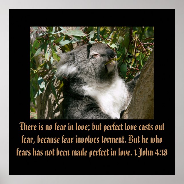 Pôster Escritura de Cristianismo 1 John 4:18 (Frente)