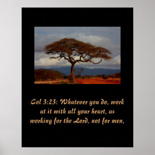 Pôster Escritura de Cristianismo Col. 3:23