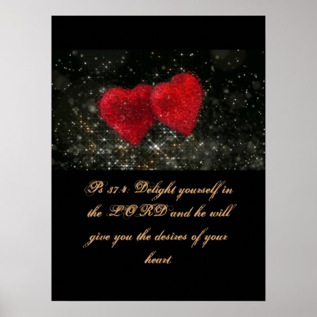 Pôster Escritura De Cristianismo Ps 37:4 (Frente)