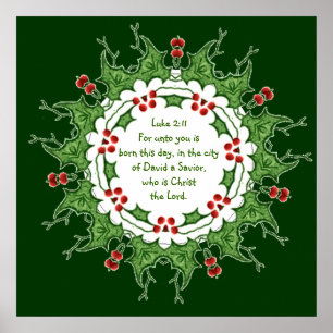 Poster Escritura do 2:11 de Luke para o Natal com
