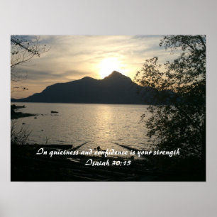 Pôster Escritura do Pôr do Sol sobre a Quietude