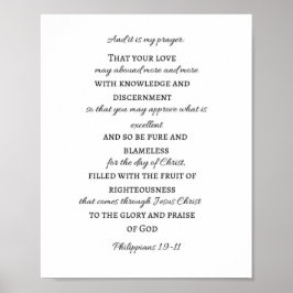 Poster Escritura Philippians 1:9-11