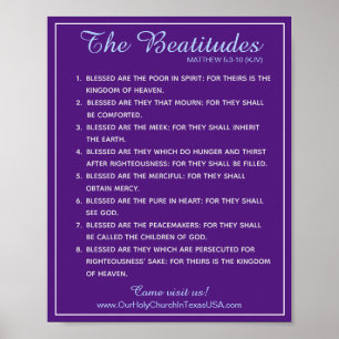 Poster Escritura Santa Mateus 5:3 a 5:10 Beatitudes