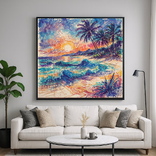 Poster Escrivores de Praia - Paisagem do Estilo de Arte d