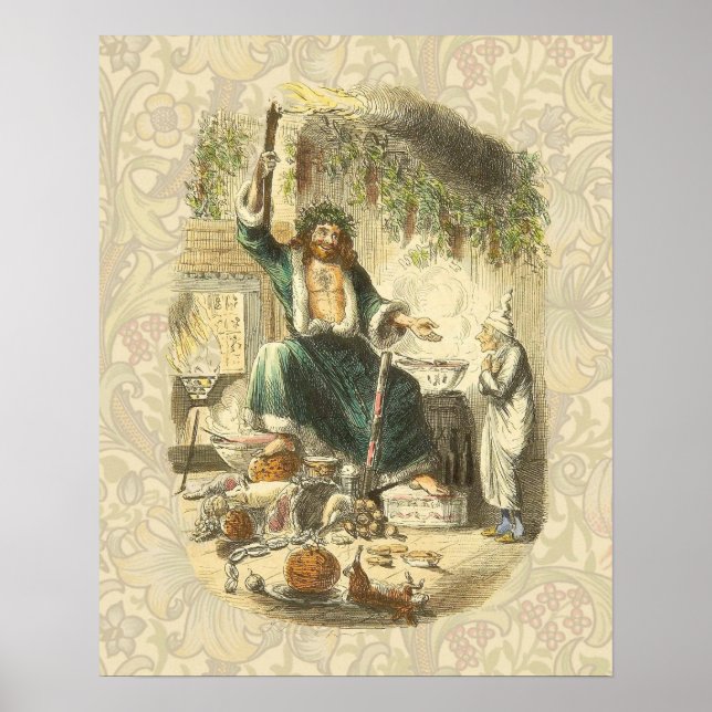 Pôster Escrooge Fantasma do Natal Presente Vitoriano (Frente)