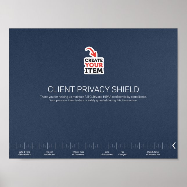 Poster Escudo de Privacidade de Notário Shield NNA Journa (Frente)