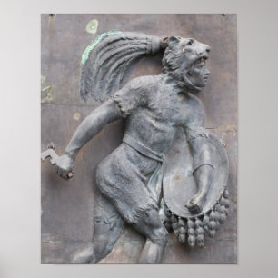 Poster Esculpindo o Guerreiro Aztec