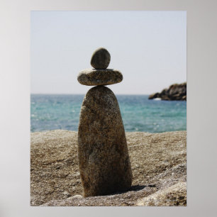 Poster Escultura da rocha no litoral