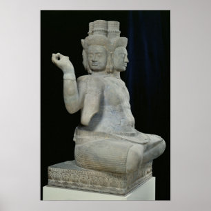 Pôster Escultura de Brahma com quatro caras