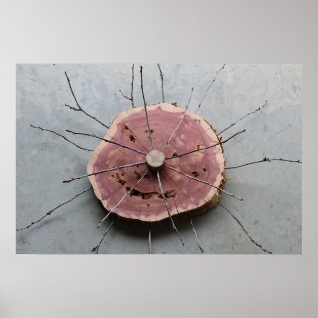 Poster Escultura de Eco-Arte Natural Red Cedar Centrada (Frente)