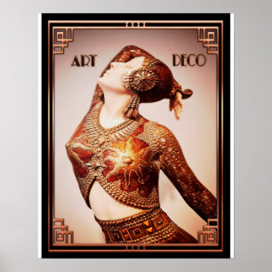 Poster Escultura de Flapper de Deco de Arte de Demetre Ch