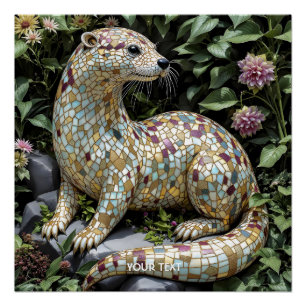 Pôster Escultura de Lontra Divertida e Fofa de Fantasia