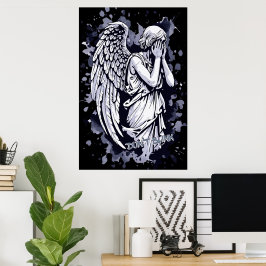 Poster Escultura de um Anjo Vestígio - com Placas 1