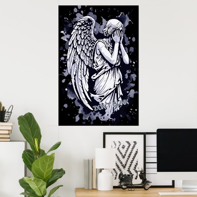 Poster Escultura de um Anjo Vestígio - com Placas 1 (Escritório em casa)
