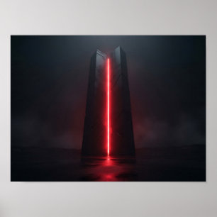Poster Escultura Futurista Abstrata do Infinito em Cromo
