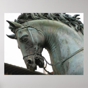Pôster Escultura italiana do renascimento de um cavalo