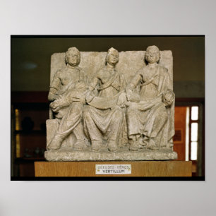 Pôster Escultura votiva de uma deidade tripla da mãe