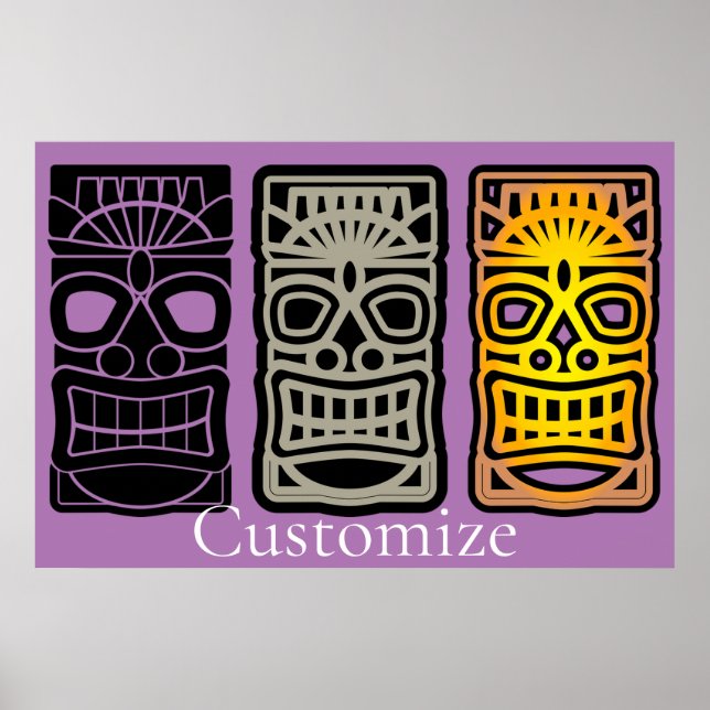 Poster Esculturas de Tiki triplas Thunder_Cove (Frente)