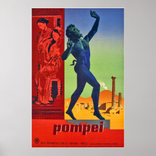 Poster Esculturas e Arte de Pompéia, Nápoles, Itália